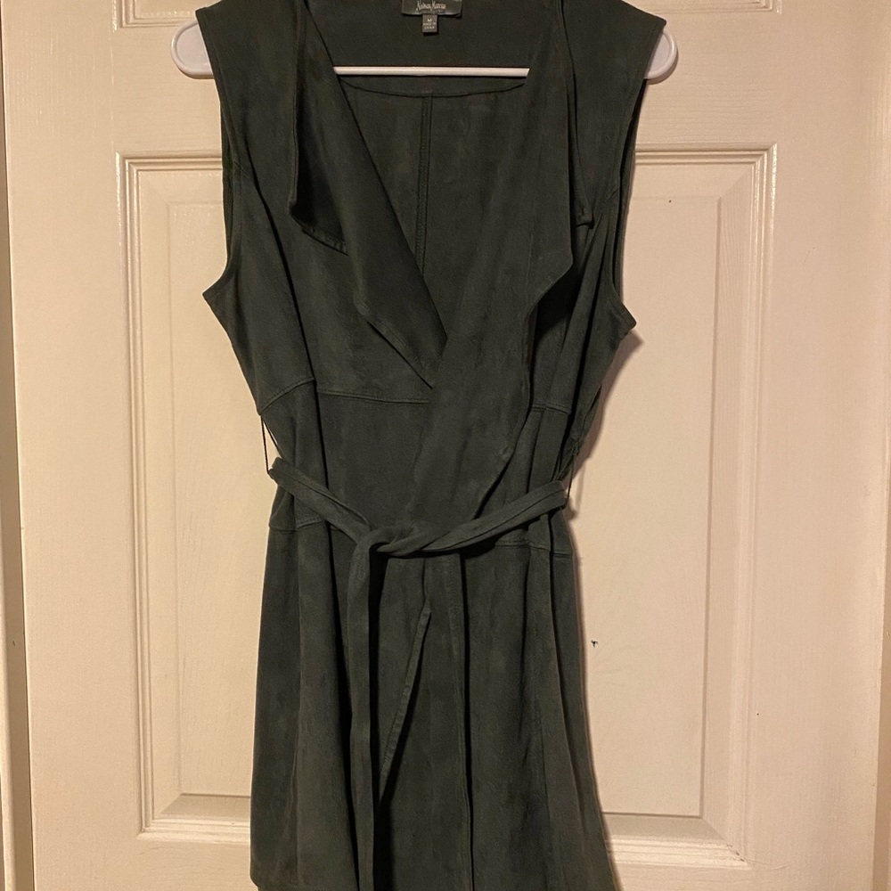 Neiman Marcus Faux Suede Trench Style Vest Size Medium - Picture 10 of 15